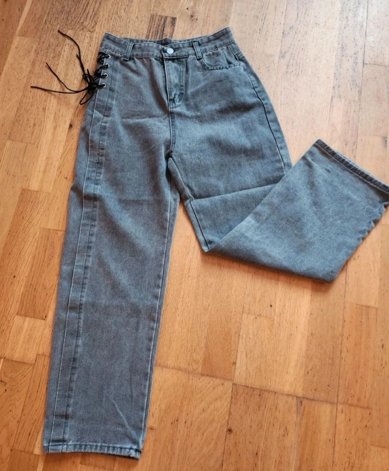 🙂 Jean gris à lacets – Taille 36/S
